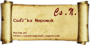 Csóka Nepomuk névjegykártya
